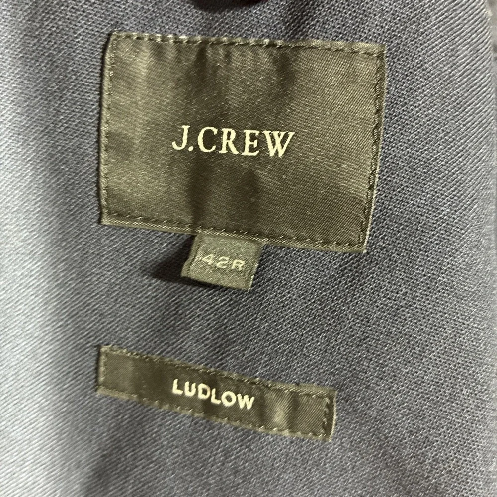 J. Crew Ludlow Tollegno 1900 Wool Navy Blue Semi Structured Blazer 42R Preppy
